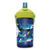 Thrive Flipstraw Plastic Water Bottle, 14 Oz, Blue/Yellow, Sharks And Rays