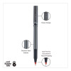 Deluxe Rollerball Pen, Stick, Micro 0.5 Mm, Red Ink, Metallic Gray/Black/Red Barrel