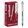 Vision Elite Blx Series Rollerball Pen, Stick, Bold 0.8 Mm, Blue-Infused Black Ink, White/Blue/Clear Barrel, Dozen