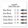 Vision Elite Blx Series Rollerball Pen, Stick, Bold 0.8 Mm, Blue-Infused Black Ink, White/Blue/Clear Barrel, Dozen