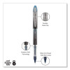 Vision Elite Blx Series Rollerball Pen, Stick, Micro 0.5 Mm, Blue-Infused Black Ink, Gray/Blue/Clear Barrel, Dozen