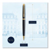 Hemisphere Ballpoint Pen, Retractable, Medium 1 Mm, Blue Ink, Black Lacquered/23-Karat Gold Barrel