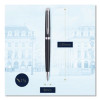 Hemisphere Ballpoint Pen, Retractable, Medium 1 Mm, Blue Ink, Black Lacquered/Palladium-Chrome Barrel