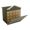 Hanging File Folders, 2" Expansion, Letter Size, 1/5-Cut Tabs, Standard Green, 10/Pack