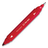 Permanent Marker, Pen-Style Twin-Tip, Extra-Fine/Fine Bullet/Needle Tips, Red, Dozen