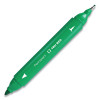 Permanent Marker, Pen-Style Twin-Tip, Extra-Fine/Fine Bullet/Needle Tips, Green, Dozen