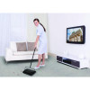 Manual Triple Brush Carpet And Floor Sweeper, 42.5" Handle, Black