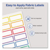 No-Iron Fabric Labels, Rainbow Border, Handwrite Only, 0.75 x 1.75, White, 12/Sheet, 2 Sheets/Pack