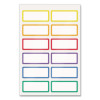 No-Iron Fabric Labels, Rainbow Border, Handwrite Only, 0.75 x 1.75, White, 12/Sheet, 2 Sheets/Pack