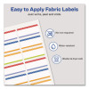 No-Iron Fabric Labels, Multicolored Border, Handwrite Only, 0.75 x 1.75, White, 12/Sheet, 2 Sheets/Pack