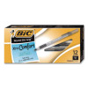 Round Stic Grip Xtra Comfort Ballpoint Pen, Easy-Glide System, Stick, Medium 1.2 Mm, Black Ink, Silver-Gray Barrel, Dozen