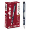 Jetstream Form-Fitting Comfort Grip Hybrid Gel Pen, Stick, Fine 0.7 Mm, Black Ink, Black/Silver Barrel, Dozen