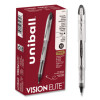 Vision Elite Rollerball Pen, Stick, Bold 0.8 Mm, Black Ink, White/Black/Clear Barrel, Dozen