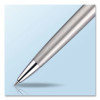Hemisphere Ballpoint Pen, Retractable, Medium 1 Mm, Blue Ink, Brushed Stainless Steel/Palladium-Chrome Barrel