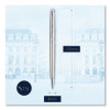 Hemisphere Ballpoint Pen, Retractable, Medium 1 Mm, Blue Ink, Brushed Stainless Steel/Palladium-Chrome Barrel