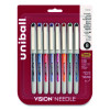 Vision Needle Rollerball Pen, Stick, Fine 0.7 Mm, Assorted Ink And Barrel Colors, 8/Pack