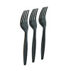 Heavyweight Plastic Cutlery, Fork, Black, 100/Pack