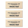 Magic Rub Eraser, For Pencil/Ink Marks, Rectangular Block, Medium, Off White, 3/Pack