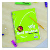 Spiral Notebooks, 1-Subject, Quadrille Rule (4 Sq/In), Randomly Assorted Cover Color, (100) 10.5 x 8 Sheets