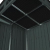 Modernist Storage Shed, 200 Cu Ft, 6 Ft 2.5" x 5 Ft 8.25" x 7 Ft 5.75", Peppercorn/Black/Passive