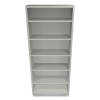 Metal Bookcase, Six-Shelf, 34.5w x 12.63d x 81.13h, Light Gray