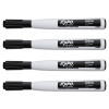 Magnetic Dry Erase Marker, Fine Bullet Tip, Black, 4/Pack