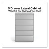 Lateral File, 5 Legal/Letter/A4/A5-Size File Drawers, 1 Roll-Out Posting Shelf, Light Gray, 42" x 18.63" x 67.63"