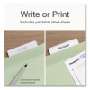 Ready-Tab Reinforced Hanging File Folders, Letter Size, 1/3-Cut Tabs, Sage Green, 20/Box