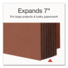 End Tab File Pocket, 7" Expansion, Letter Size, Brown, 5/Box