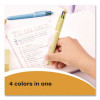 4-Color Multi-Color Ballpoint Pen, Retractable, Medium 1 Mm, Black/Blue/Green/Red Ink, Assorted Pastel Barrel Colors, 12/Box