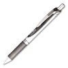 Energel Rtx Deluxe Gel Pen, Retractable, Medium 0.7 Mm, Black Ink, Silver/Black Barrel, Dozen