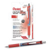 Energel Rtx Deluxe Gel Pen, Retractable, Fine 0.5 Mm, Red Ink, Red/Blue Barrel, Dozen