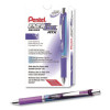 Energel Rtx Deluxe Gel Pen, Retractable, Medium 0.7 Mm, Violet Ink, Violet/Blue Barrel, Dozen
