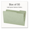 Heavy-Duty Pressboard Fastener Folders, 2/5-Cut Tab: Right, Expands 2", 2 Fasteners, Legal Size, Gray/Green, 25/Box