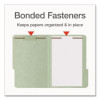 Heavy-Duty Pressboard Fastener Folders, 2/5-Cut Tab: Right, Expands 2", 2 Fasteners, Legal Size, Gray/Green, 25/Box
