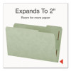 Heavy-Duty Pressboard Fastener Folders, 2/5-Cut Tab: Right, Expands 2", 2 Fasteners, Legal Size, Gray/Green, 25/Box