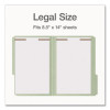 Heavy-Duty Pressboard Fastener Folders, 2/5-Cut Tab: Right, Expands 2", 2 Fasteners, Legal Size, Gray/Green, 25/Box