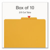 Heavy-Duty Pressboard Classification Folder, Expands 2", 2 Full-Pocket Dividers, 6 Fasteners, Letter Size, Yellow, 10/Box