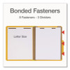 Heavy-Duty Pressboard Classification Folder, 2/5-Cut Tab, Expands 3", 3 Dividers, 8 Fasteners, Letter Size, Yellow, 10/Box