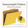 Heavy-Duty Pressboard Classification Folder, 2/5-Cut Tab, Expands 3", 3 Dividers, 8 Fasteners, Letter Size, Yellow, 10/Box