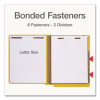 Heavy-Duty Pressboard End Tab Classification Folders, Expands 2", 2 Dividers, 6 Fasteners, Letter Size, Yellow, 10/Box