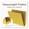 Heavy-Duty Pressboard End Tab Classification Folders, Expands 2", 2 Dividers, 6 Fasteners, Letter Size, Yellow, 10/Box