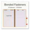 Heavy-Duty Pressboard Classification Folder, 2/5-Cut Tab, Expands 2", 2 Dividers, 6 Fasteners, Legal Size, Manila, 10/Box