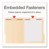 Heavy-Duty Fastener Folder, 1/3-Cut Tab: Assorted, Expands 0.75", 2 Fasteners, Letter Size, Manila, 50/Box