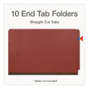 Heavy-Duty Pressboard End Tab Classification Folders, Expands 2", 2 Dividers, 6 Fasteners, Legal Size, Brown, 10/Box