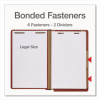 Heavy-Duty Pressboard End Tab Classification Folders, Expands 2", 2 Dividers, 6 Fasteners, Legal Size, Brown, 10/Box