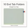 Heavy-Duty Pressboard End Tab Classification Folders, 3 Dividers, 8 Fasteners, Letter Size, Light Green, 10/Box