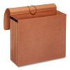 Moisture-Resistant Expanding Wallet, 5.25" Expansion, 1 Section, Elastic Band Closure, Letter Size, Brown, 10/Box