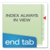 Heavy-Duty Pressboard End Tab Classification Folders, Expands 2.5", 2 Dividers, 6 Fasteners, Letter Size, Light Green, 10/Box