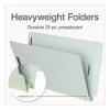 Colored Pressboard End Tab Fastener Folders, Straight Tab, Expands 1", 2 Fasteners, Legal Size, Light Green, 25/Box